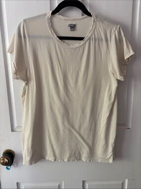 aerie Classic Crew Neck Long Sleeve Tee in Off-White